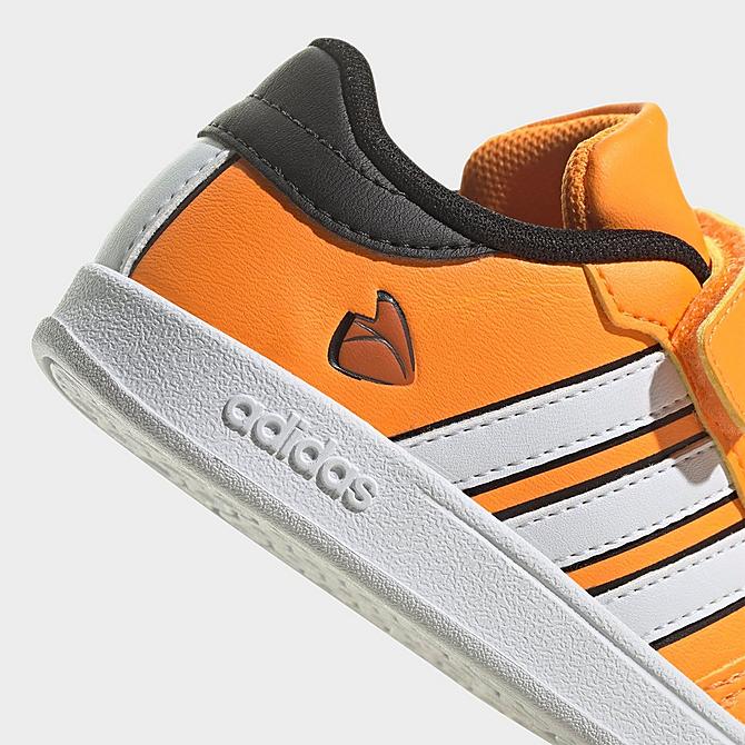 Front view of Kids' Toddler adidas x Disney Nemo Breaknet Casual Shoes in Orange Rush/White/Black Click to zoom