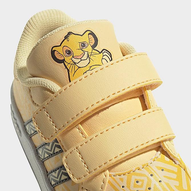 Front view of Kids' Toddler adidas x Disney Lion King Breaknet Casual Shoes in Orange Tint/Core Black/Cloud White Click to zoom