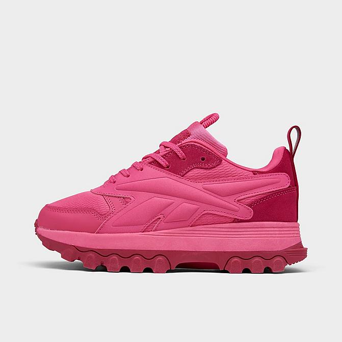 Finish Line Girls Shoes Flat Shoes Casual Shoes Girls Big Kids Cardi B Classic Leather V2 Casual Shoes in Pink/Pink Fusion Size 4.0 
