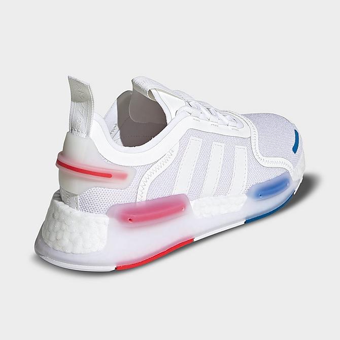 Left view of Big Kids’ adidas Originals NMD_R1 V3 Casual Shoes in Cloud White/Cloud White/Cloud White Click to zoom