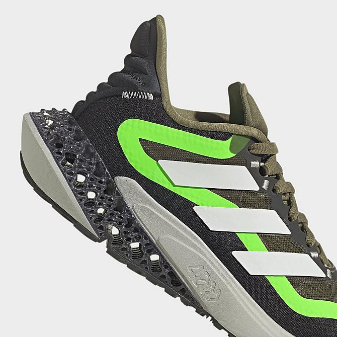 Front view of Big Kids' adidas 4DFWD Pulse Running Shoes in Focus Olive/Zero Metallic/Solar Green Click to zoom