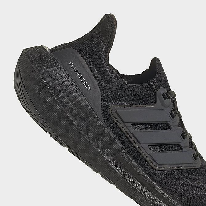 Front view of Women's adidas Ultraboost Light Running Shoes in Core Black/Core Black/Core Black Click to zoom