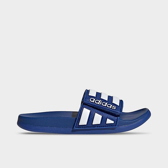 Right view of Little Kids' adidas Adilette Comfort Slide Sandals in Team Royal Blue/White/Team Royal Blue Click to zoom