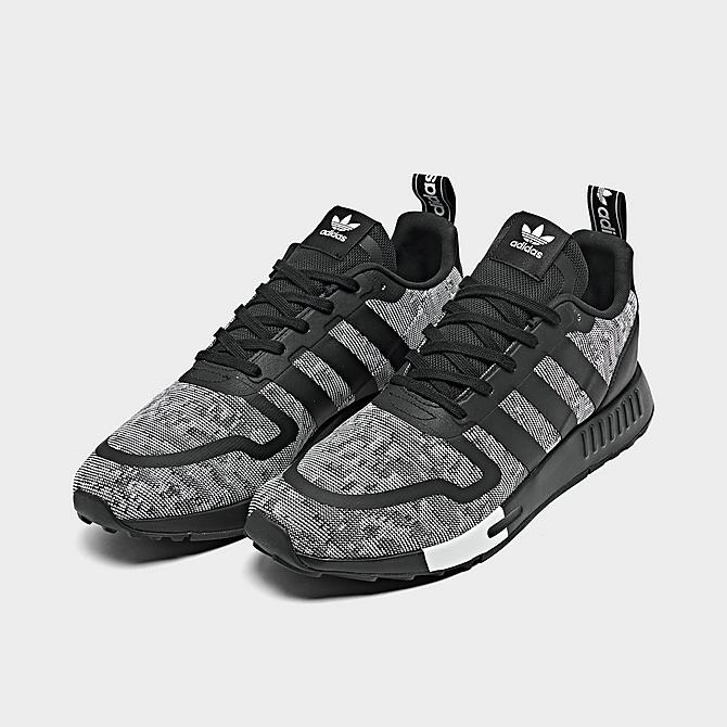 Three Quarter view of Men's adidas Originals Multix Running Shoes in Black/White/Black Click to zoom