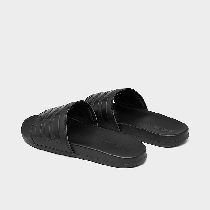 Left view of Men's adidas Essentials Adilette Comfort Slide Sandals in Black/Black/Black Click to zoom