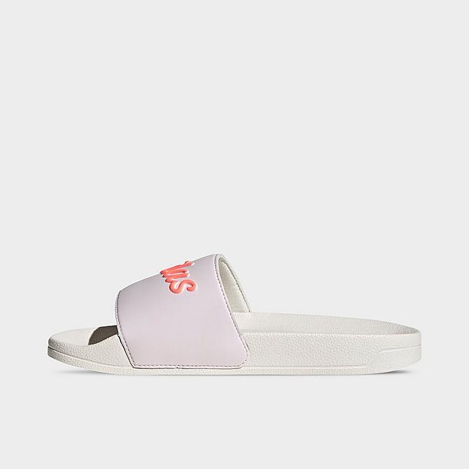 Right view of Women's adidas adilette Shower Slide Sandals in Almost Pink/Acid Red/Chalk White Click to zoom