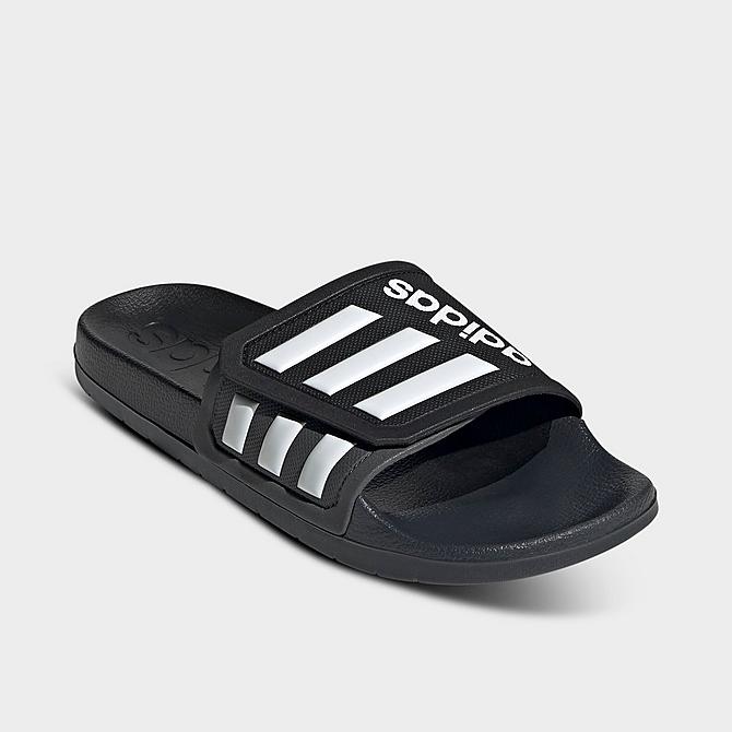 Three Quarter view of Men's adidas Sportswear Adilette TND Slide Sandals in Black/White/Grey Click to zoom