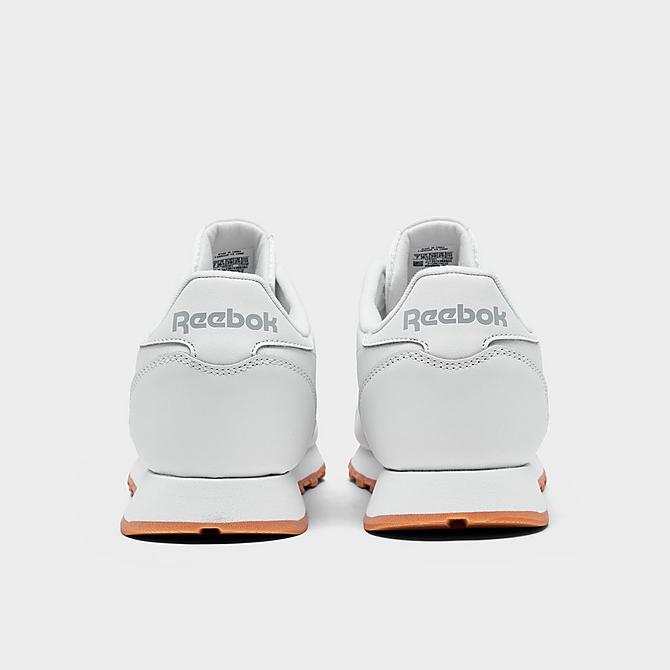 Left view of Big Kids' Reebok Classic Leather Casual Shoes in Footwear White/Footwear White/Reebok Rubber Gum 2 Click to zoom