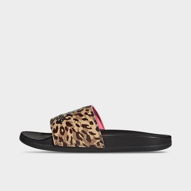 adidas originals adilette slides in leopard print