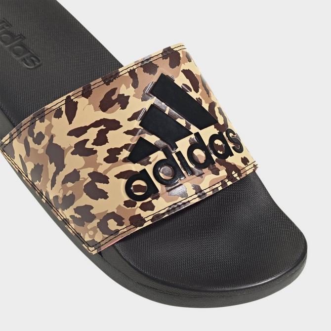 adidas originals adilette slides in leopard print