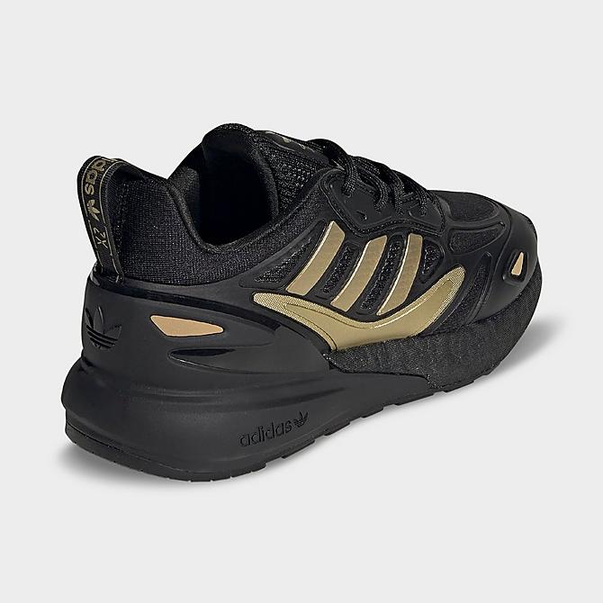Left view of Boys' Big Kids' adidas Originals ZX 2K BOOST 2.0 Casual Shoes in Black/Black/Gold Metallic Click to zoom