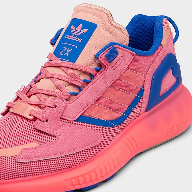 Front view of Women's adidas Originals ZX 5K BOOST Running Shoes in Hazy Rose/Ambient Blush/Sonic Ink Click to zoom