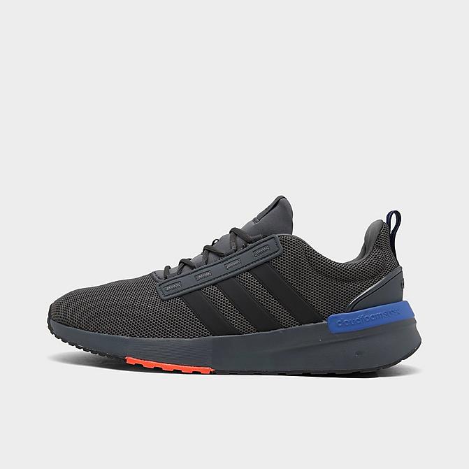 Right view of Men's adidas Essentials Racer TR21 Running Shoes in Grey/Black/Sonic Ink Click to zoom