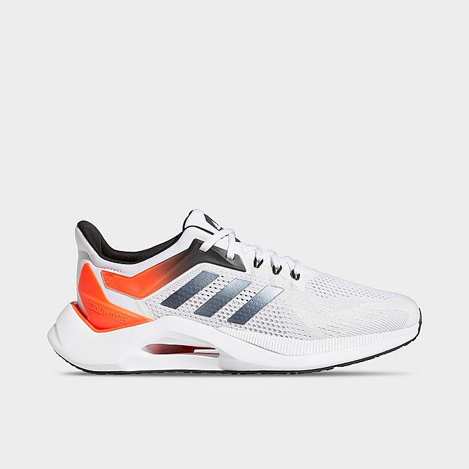 Right view of Men's adidas Alphatorsion 2.0 Running Shoes in White/Black/Solar Red Click to zoom