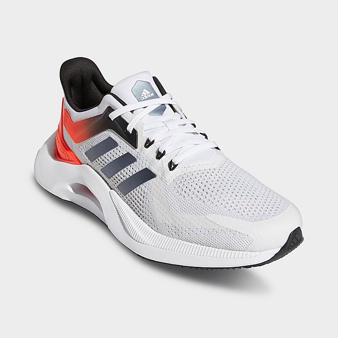 Three Quarter view of Men's adidas Alphatorsion 2.0 Running Shoes in White/Black/Solar Red Click to zoom