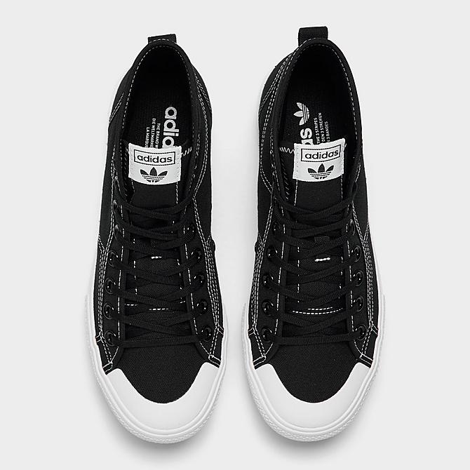 Back view of Women's adidas Originals Nizza Trek Sneaker Boots in Core Black/White Click to zoom