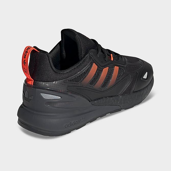 Left view of Men's adidas Originals ZX 2K BOOST 2.0 Running Shoes in Black/Solar Red/Carbon Click to zoom