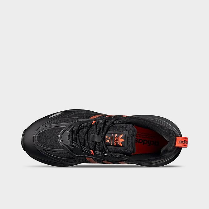 Back view of Men's adidas Originals ZX 2K BOOST 2.0 Running Shoes in Black/Solar Red/Carbon Click to zoom
