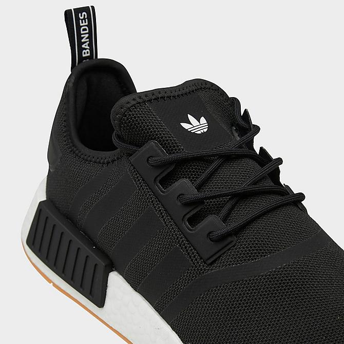 Front view of Men's adidas Originals NMD R1 Casual Shoes in Core Black/Core Black/Gum Click to zoom