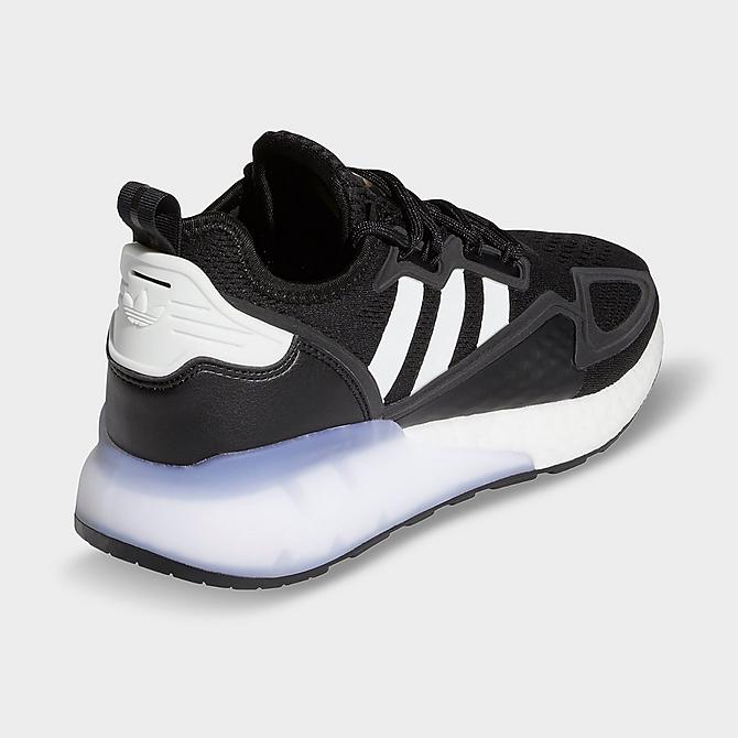 Left view of Women's adidas Originals ZX 2K BOOST Running Shoes in Black/White/Gold Metallic Click to zoom