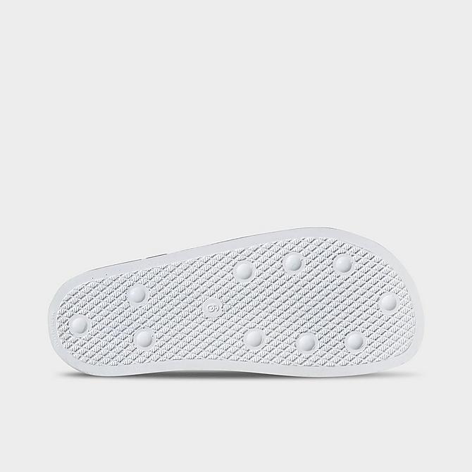 Bottom view of Women's adidas Adilette Slide Sandals in White/White/White Click to zoom