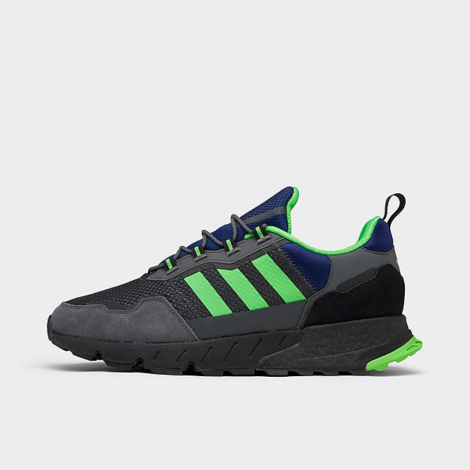 Right view of Men's adidas ZK 1K Boost Casual Shoes in Grey/Screaming Green/Black Click to zoom