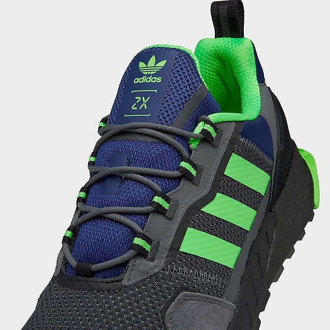 Front view of Men's adidas ZK 1K Boost Casual Shoes in Grey/Screaming Green/Black Click to zoom