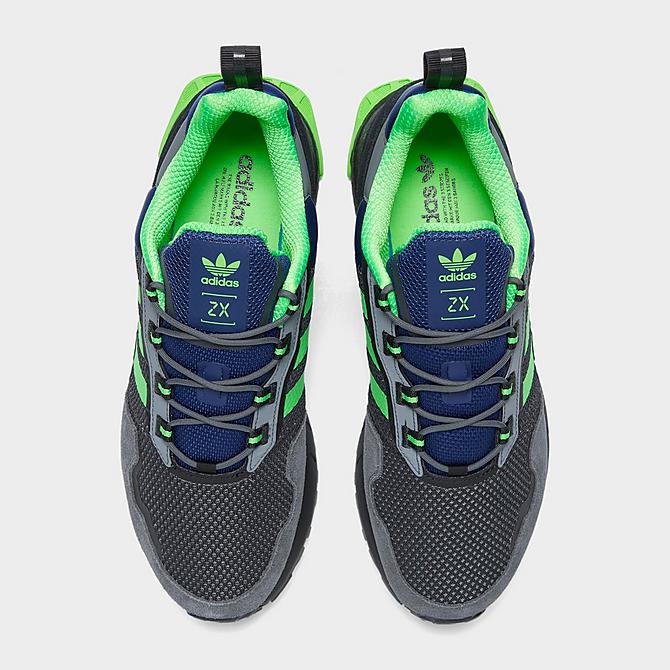 Back view of Men's adidas ZK 1K Boost Casual Shoes in Grey/Screaming Green/Black Click to zoom