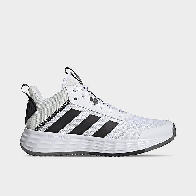 Right view of adidas Ownthegame 2.0 Basketball Shoes in White/Black/Grey Click to zoom
