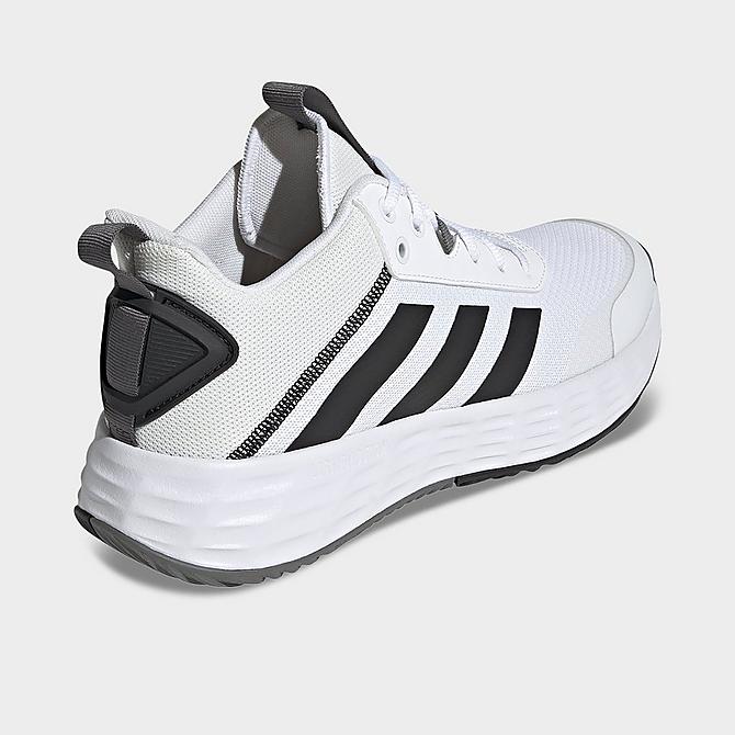 Left view of adidas Ownthegame 2.0 Basketball Shoes in White/Black/Grey Click to zoom