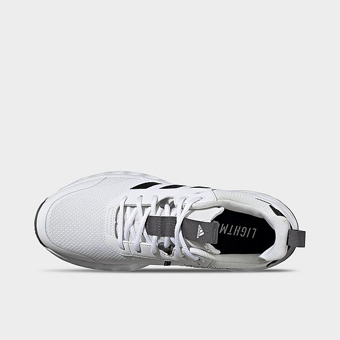 Back view of adidas Ownthegame 2.0 Basketball Shoes in White/Black/Grey Click to zoom