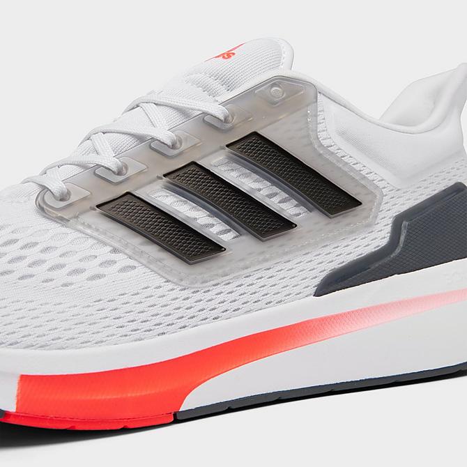Front view of Men's adidas EQ21 Running Shoes in White/Black/Grey Click to zoom