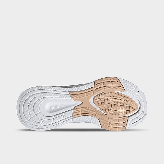 Bottom view of Women's adidas EQ21 Running Shoes in White/Black/Iron Metallic Click to zoom