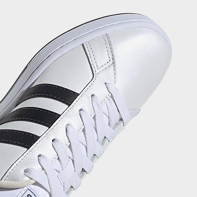 Front view of Women's adidas Originals Grand Court Casual Shoes in White/Carbon/Wonder White Click to zoom