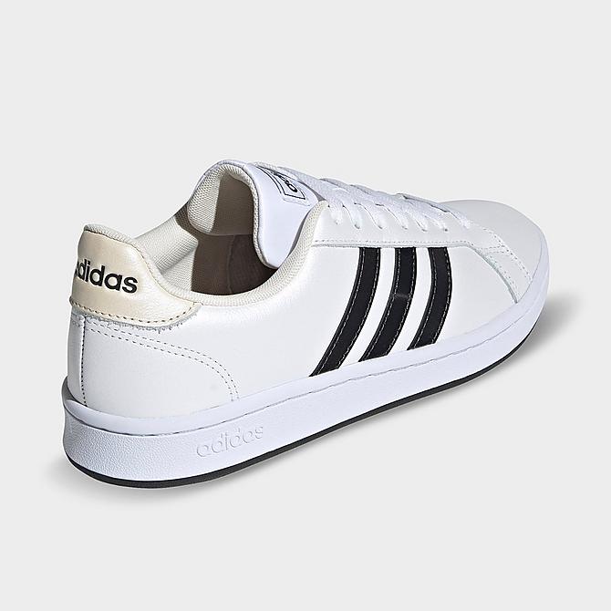Left view of Women's adidas Originals Grand Court Casual Shoes in White/Carbon/Wonder White Click to zoom