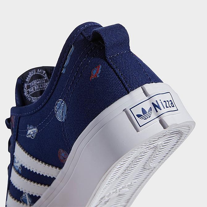 Front view of Boys' Big Kids' adidas Originals Nizza Casual Shoes in Night Sky/White/Focus Blue Click to zoom