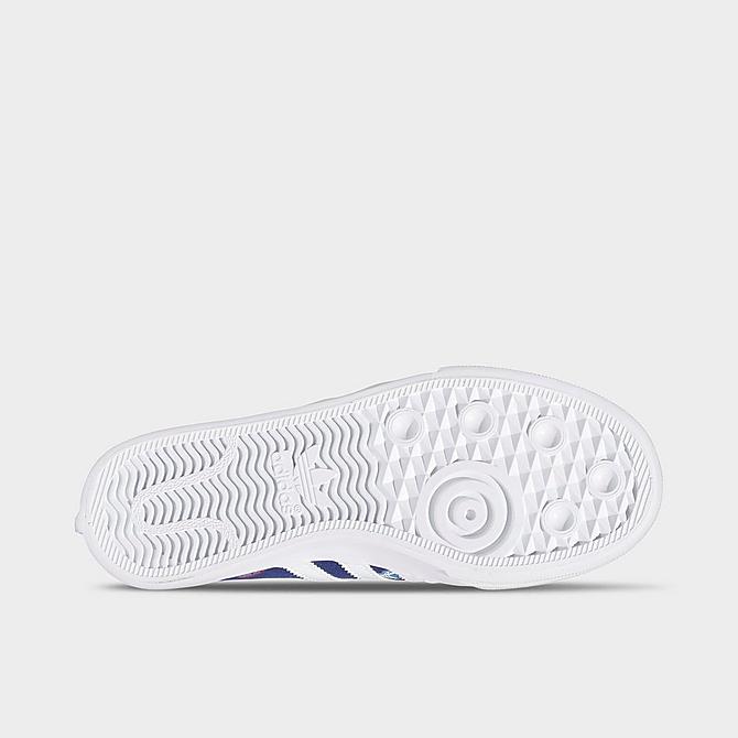 Bottom view of Boys' Big Kids' adidas Originals Nizza Casual Shoes in Night Sky/White/Focus Blue Click to zoom