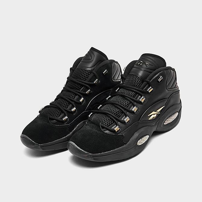 Three Quarter view of Men's Reebok Question Mid Basketball Shoes Click to zoom