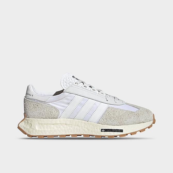 Right view of Men's adidas Originals Retropy E5 Casual Shoes in Crystal White/Matte Silver Click to zoom