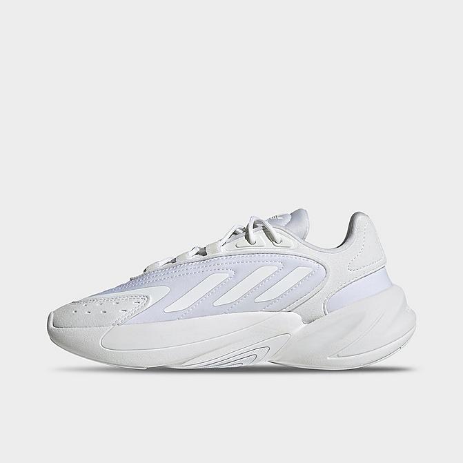 Right view of Big Kids' adidas Originals Ozelia Casual Shoes in White/White/White Click to zoom