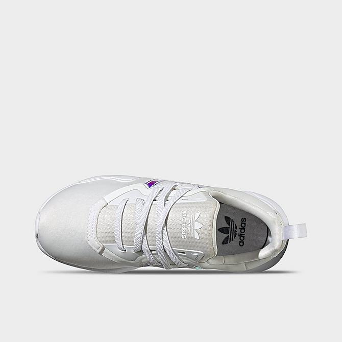 Back view of Boys' Little Kids' adidas Originals Flex Casual Shoes in White/White Click to zoom