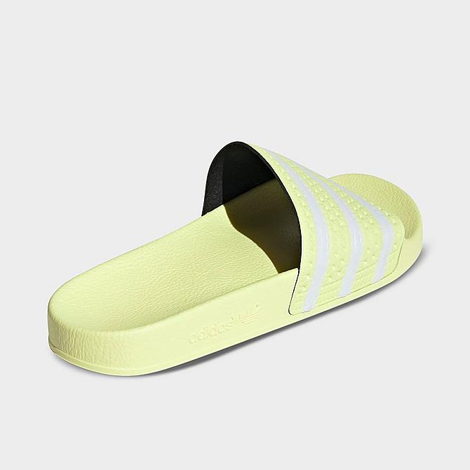Left view of Men's adidas Originals Adilette Print Slide Sandals in Pulse Yellow/White/Pulse Yellow Click to zoom
