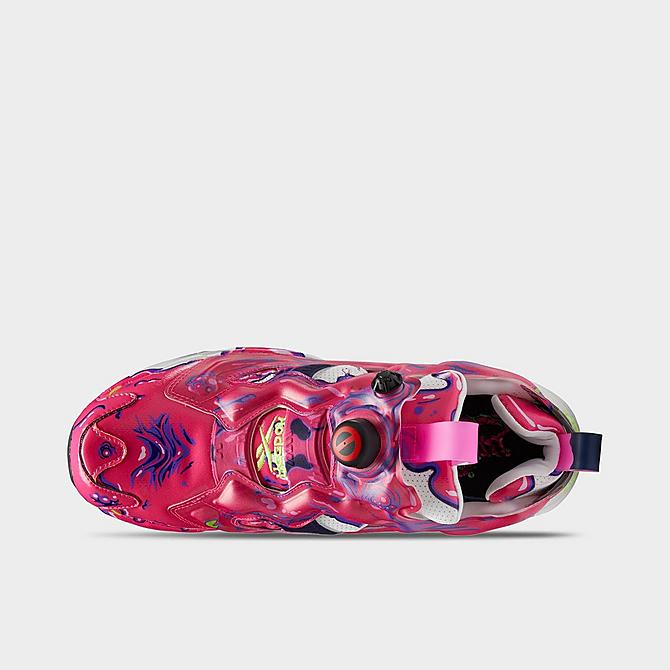Back view of Men's Reebok x Ghostbusters Instapump Fury Casual Shoes in Proud Pink/White/Solar Yellow Click to zoom