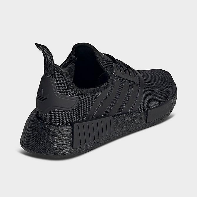 Left view of Big Kids' adidas Originals NMD R1 Casual Shoes in Black/Black/Black Click to zoom