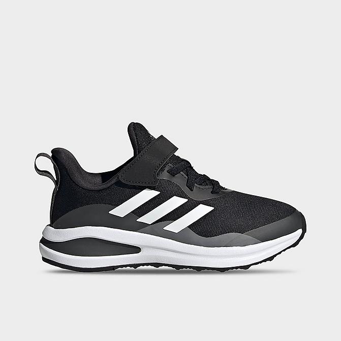 Right view of Little Kids' adidas FortaRun Graphic Training Shoes in Black/White/Grey Click to zoom