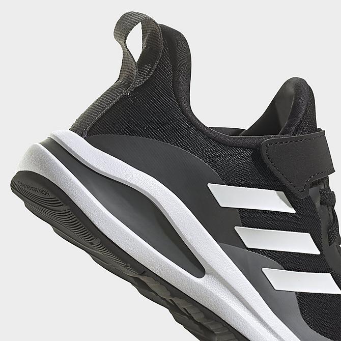 Front view of Little Kids' adidas FortaRun Graphic Training Shoes in Black/White/Grey Click to zoom