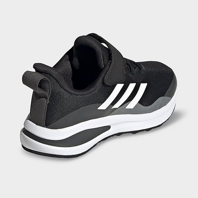 Left view of Little Kids' adidas FortaRun Graphic Training Shoes in Black/White/Grey Click to zoom