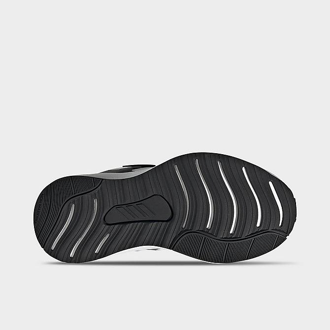 Bottom view of Little Kids' adidas FortaRun Graphic Training Shoes in Black/White/Grey Click to zoom