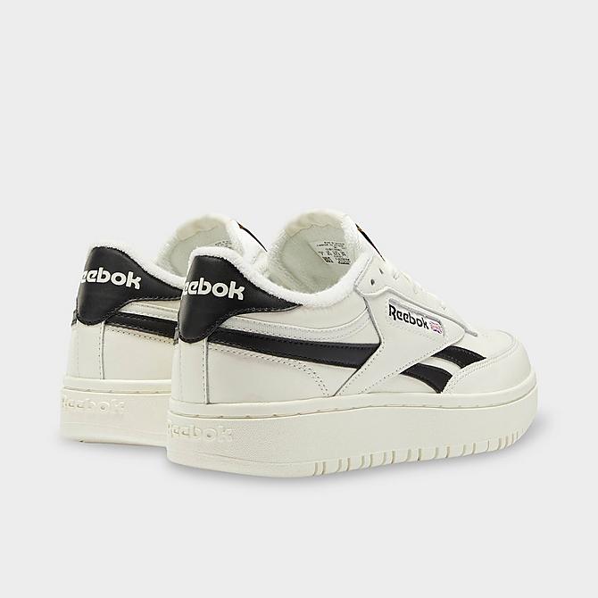 Left view of Women's Reebok Club C Double Platform Casual Shoes in Chalk/Core Black/Chalk Click to zoom
