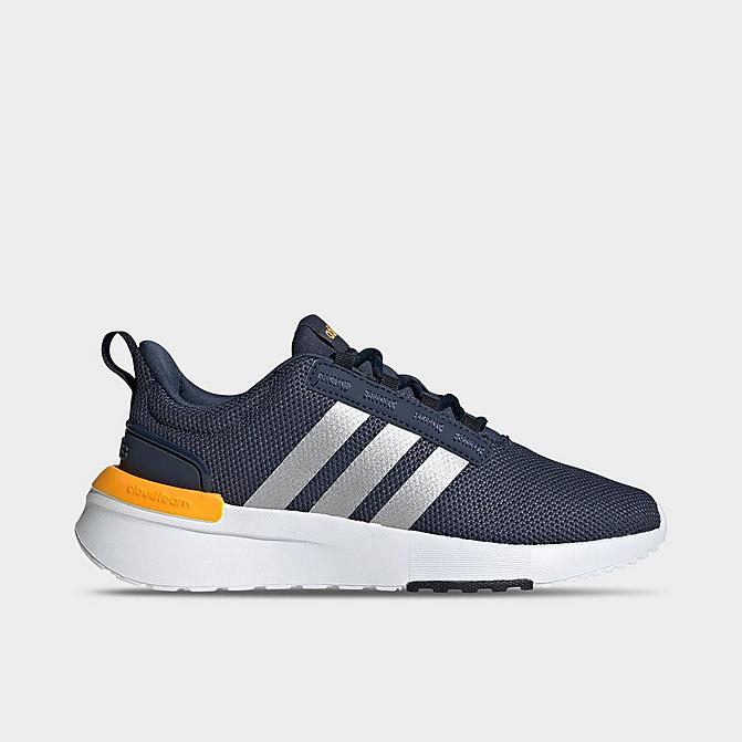 Right view of Boys' Big Kids' adidas Racer TR21 Casual Shoes in Crew Navy/Grey/Solar Gold Click to zoom